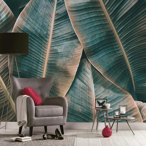 living walls Fototapete Designwalls Banana Leaves 2, glatt, (5 St), Vlies, Wand, Schräge, Decke