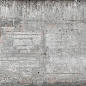 LIVING WALLS Fototapete Designwalls Concrete Wall Tapeten Vlies, Wand, Schräge, Decke Gr. B/L: 3,5 m x 2,55 m, grau Fototapeten Steinoptik Tapeten