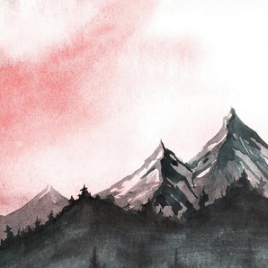 living walls Fototapete Designwalls Mountain Paint 2, glatt, (5 St), Vlies, Wand, Schräge, Decke
