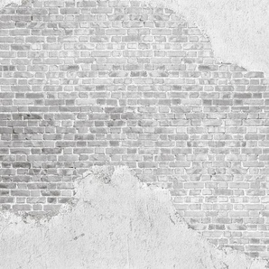 LIVING WALLS Fototapete Designwalls Old Brick Wall Tapeten Vlies, Wand, Schräge, Decke Gr. B/L: 3,5 m x 2,55 m, grau Fototapeten Steinoptik Tapeten