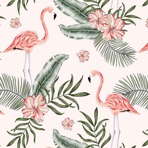 living walls Fototapete Designwalls Tropical Vibes 1, glatt, (5 St), Vlies, Wand, Schräge, Decke