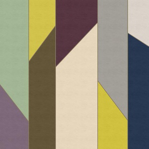 LIVING WALLS Fototapete Walls by Patel Geometry 4 Tapeten Vlies, Wand, Schräge Gr. B/L: 5 m x 2,7 m, beige (beige, blau) Fototapeten