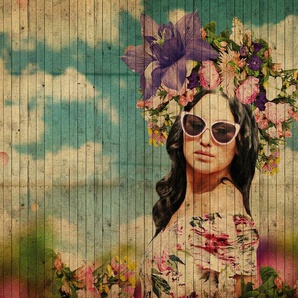 LIVING WALLS Fototapete Walls by Patel Havana 1 Tapeten Vlies, Wand, Schräge Gr. B/L: 4 m x 2,7 m, beige (beige, blau) Fototapeten