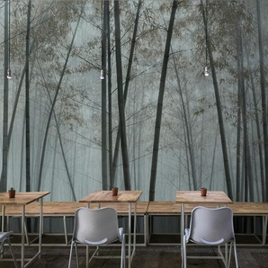 LIVING WALLS Fototapete Walls by Patel In The Bamboo Tapeten Vlies, Wand Gr. B/L: 4,00 m x 2,7 m, grau Fototapeten