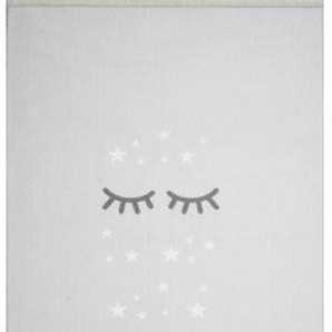 Livone Happy Rugs Sleeping Eyes silbergrau/weiss (100 x 160 cm)