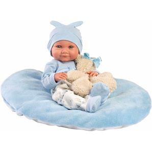 Llorens Babypuppe Nico mit Kissen, blau, 40cm, Made in Europe