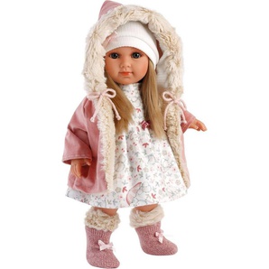 Llorens Stehpuppe Elena blond mit Kapuzenmantel, 35 cm, Made in Europe
