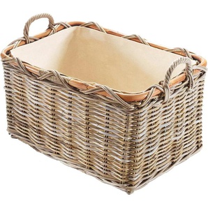 Aufbewahrungskorb LOCKER Aufbewahrungsboxen Gr. B/H/T: 56 cm x 36 cm x 41 cm, beige (natur) Flechtkorb Korbware Körbe Boxen Aufbewahrungsboxen