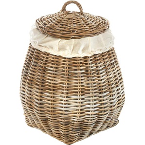Wäschetruhe LOCKER Pear Wäschesammler Gr. H: 65 cm, braun (braun, beige) Wäschekorb Wäschekörbe und Wäschetruhen Wäschesammler mit abnehmbarem Deckel