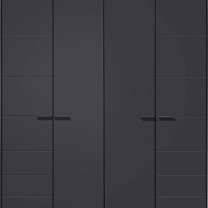 Drehtürenschrank LODDENKEMPER Malibu Schränke Gr. B/H/T: 202 cm x 222,9 cm x 59,5 cm, Standardausführung, 4 St., grau (schiefergrau matt) Drehtürenschrank Kleiderschrank Drehtürenschränke Schränke 4 türig, mit verschiedenen Ausstattungspaketen