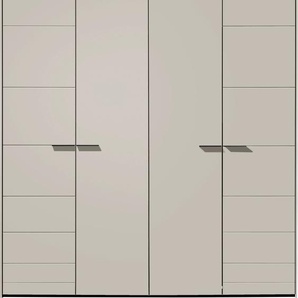 Drehtürenschrank LODDENKEMPER Malibu Schränke Gr. B/H/T: 202 cm x 238,9 cm x 59,5 cm, Basisausführung, 4 St., grau (kristallgrau matt) Drehtürenschrank Kleiderschrank Drehtürenschränke Schränke 4 türig, mit verschiedenen Ausstattungspaketen