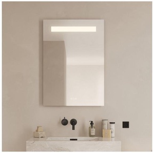 Loevschall Badspiegel Lökken Quadratisch, Badzimmerspiegel mit LED Beleuchtung, Lichtspiegel, Touchpanel für Lichtsteuerung, Verstellbarer Spiegel, Dänisches Design