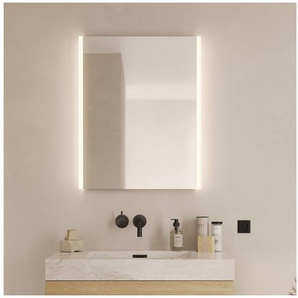 Loevschall LED-Lichtspiegel Lago Quadratisch, Badzimmerspiegel mit LED Beleuchtung, Verstellbarer Spiegel mit Licht, Dänisches Design