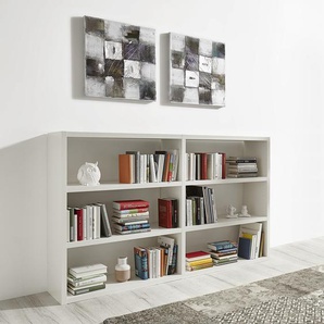 Bücherregal Wabenplatte, lackiert Weiß/Cremeweiß 185 x 112cm