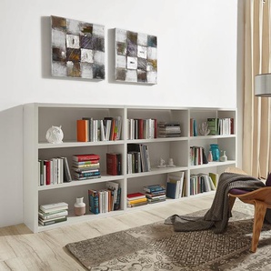 Loftscape Bücherregal Empire Wabenplatte Cremeweiß 276x112x33 cm (BxHxT)