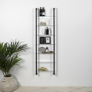 DVD-Wandregal Carlgren II Kristalglas, lackiert Schwarz 46 x 172 x 13cm