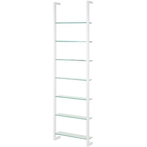 DVD-Wandregal Carlgren II Kristalglas, lackiert Weiß 46 x 172 x 13cm