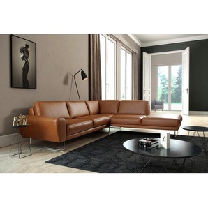 loftscape Ecksofa Kerman Cognac Echtleder 275x83x250 cm