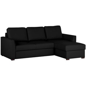 loftscape Ecksofa Venezia 2-Sitzer Schwarz Kunstleder 230x88x164 cm (BxHxT) mit Schlaffunktion/Bettkasten Modern