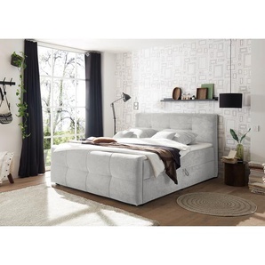 Polsterbett Back Cove 180 x 200cm Microfaser Grau/Silber/Silber
