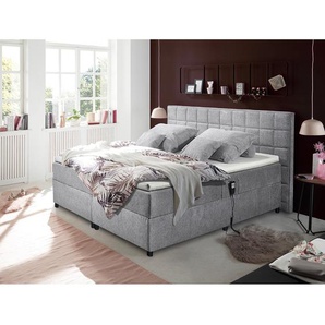loftscape Polsterbett Baytown 180x200 cm Webstoff Silber mit Lattenrost/Matratze/Kaltschaumtopper