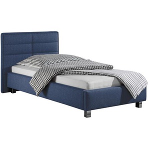 Polsterbett Parsberg Webstoff 100 x 200cm Webstoff Blau/Jeansblau
