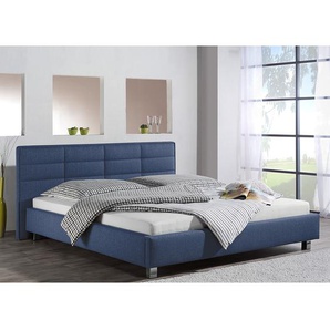 Polsterbett Parsberg Webstoff 160 x 200cm Webstoff Blau/Jeansblau