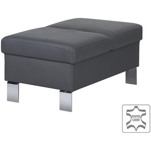 loftscape Polsterhocker Peillon Dunkelgrau Echtleder 85x41x65 cm (BxHxT) Modern