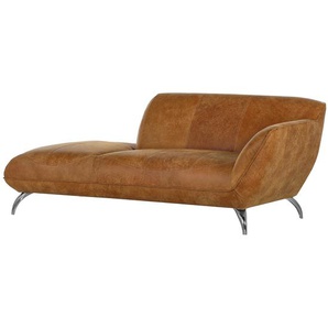 Recamiere Astley Braun/Cognac Echtleder 200 x 83 x 100cm Armlehne davorstehend rechts Modern