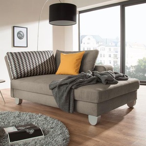loftscape Recamiere Burnie Steingrau Webstoff 190x86x107 cm (BxHxT) mit Schlaffunktion/Bettkasten Modern