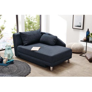 loftscape Recamiere New Ross Dunkelblau Flachgewebe 149x80x90 cm mit Schlaffunktion und Bettkasten