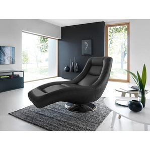 loftscape Relaxliege Colima Schwarz Echtleder mit Relaxfunktion 88x103x156 cm (BxHxT)