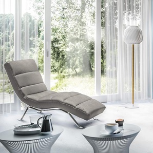 Relaxliege Kasson Grau/Silber/Grau Microfaser Bice Silber 172 x 96 x 68cm