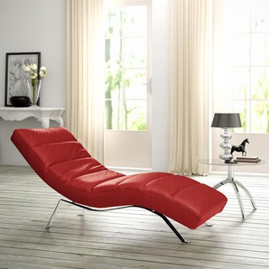 Relaxliege Kasson Rot/Rot Echtleder Mabel Silber 172 x 96 x 68cm