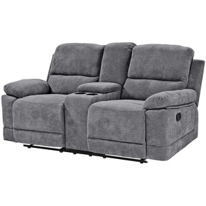 loftscape Relaxsofa Lixia 2-Sitzer Grau Microfaser 183x96x93 cm (BxHxT) Modern