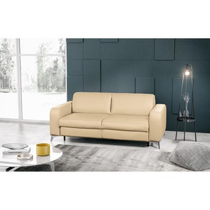 Schlafsofa Formosa mit Matratze Beige/Warmes Beige Lederart: Echtleder Material: Echtleder 207 x 85 x 102cm Modern