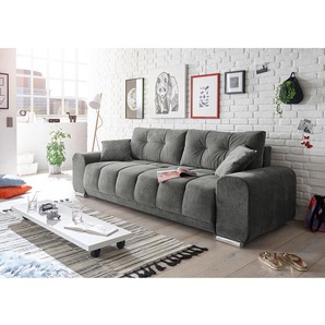 loftscape Schlafsofa Tiegem Hellanthrazit Microfaser 260x95x90 cm mit Schlaffunktion