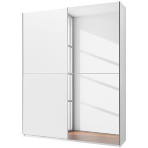 loftscape Schwebetürenschrank Niceville III Weiß mit Spiegel 170x195x59 cm (BxHxT) 2-türig Spanplatte Modern