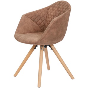 Logdea Dining Chair - Modern - Brown - Polyester - 55cm x 59cm x 82cm