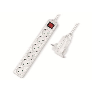 LOGILINK Steckdosenleiste LPS274, 7-fach, Schalter, 6xCEE 7/3, 1xDurchgangsstecker