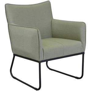 LOMA Armlehnenstuhl, Bezug: Solution-Dyes Acrylstoff grün, Gestell: Alu anthrazit