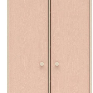 Lomadox Jugendzimmer Kleiderschrank 80 cm breit in Sandbeige mit rosa, 2 Kleiderstangen - MODICA-131 1MEVE02-001