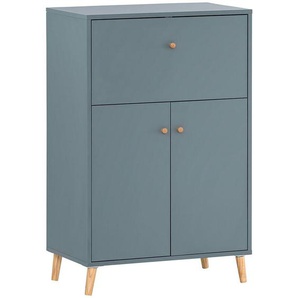 Lomadox - Sekretär Schreibtisch SISAK-80 in blau, b/h/t: ca. 65,2/101,7/39 cm