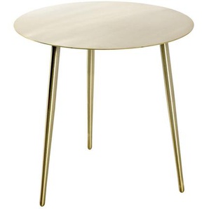 Lomoco Beistelltisch, Gold, Metall, rund, Rundrohr, 45x45 cm, Wohnzimmer, Wohnzimmertische, Beistelltische, Beistelltische Metall