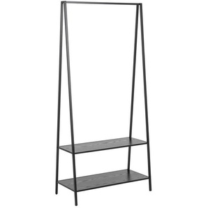 Lomoco Garderobenständer, Schwarz, Esche, Metall, 77x165x37 cm, Reach, Jackenhalter, Garderobe, Garderobenständer