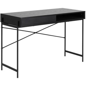 Lomoco Schreibtisch, Schwarz, Metall, Holzwerkstoff, 110x50x75 cm, Reach, Arbeitszimmer, Schreibtische, Bürotische