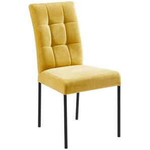 Lomoco Stuhl, Gelb, Schwarz, Metall, Textil, Uni, Rundrohr, 46x91x61 cm, Fsc, Esszimmer, Stühle, Esszimmerstühle, Vierfußstühle