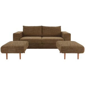 Looks by W.Joop Zweisitzer-Sofa Looks V-1, Braun, Textil, 2-Sitzer, 172x96x107 cm, Made in EU, Rücken echt, Wohnzimmer, Sofas & Couches, Sofas, 2-Sitzer Sofas