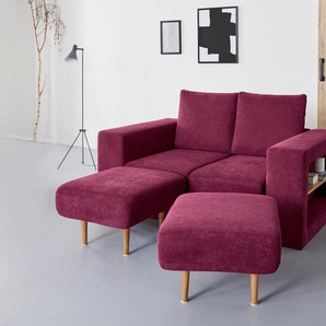 LOOKS by Wolfgang Joop 2-Sitzer Looksvb, Verwandlungssofa: aus Sofa wird Sofa mit 2 Hockern, mit Regalfunktion