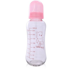 Lorelli Baby Glasflasche 240 ml Fassungsvermögen Silikonsauger Deckel ab Geburt